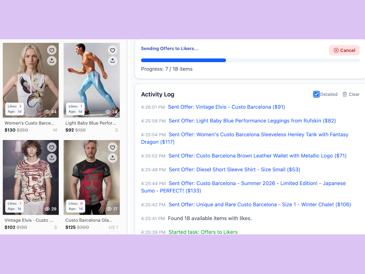 Offers to Likers Interface